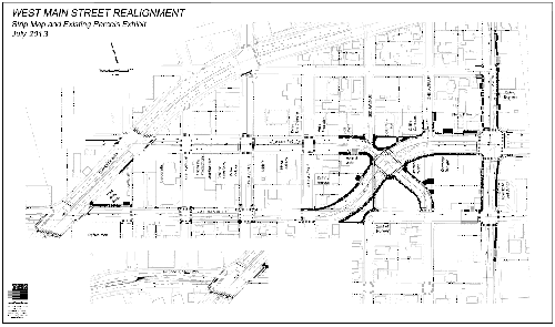 West Main Strip Map and Existing Parcels Exhibit